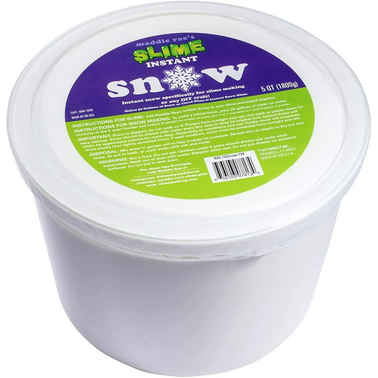 Maddie Rae's Instant Snow XL Pack- Makes 50 GALLONS of Fake Artificial  Snow- Best Powder for Cloud Slime, Made in The USA by Snowonder - Safe