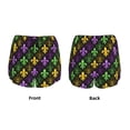 thumbnail image 6 of Uemuo Mardi Gras1 Pattern Women's Athletic Shorts High Waisted Running Shorts with Liner Pockets Gym Elastic Workout Shorts-XX-Large, 6 of 9