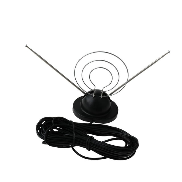 Antena de TV tipo oreja de conejo. Fácil de usar. Ligera. Estable. Tradicional. Universal. VHF. Cable de 9 metros