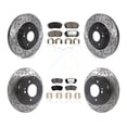 thumbnail image 1 of Transit Auto Front Rear Coated Drilled Slotted Disc Brake Rotors and Ceramic Pads Kit for Car Kia Optima with Manual Parking KDT-100896, 1 of 11
