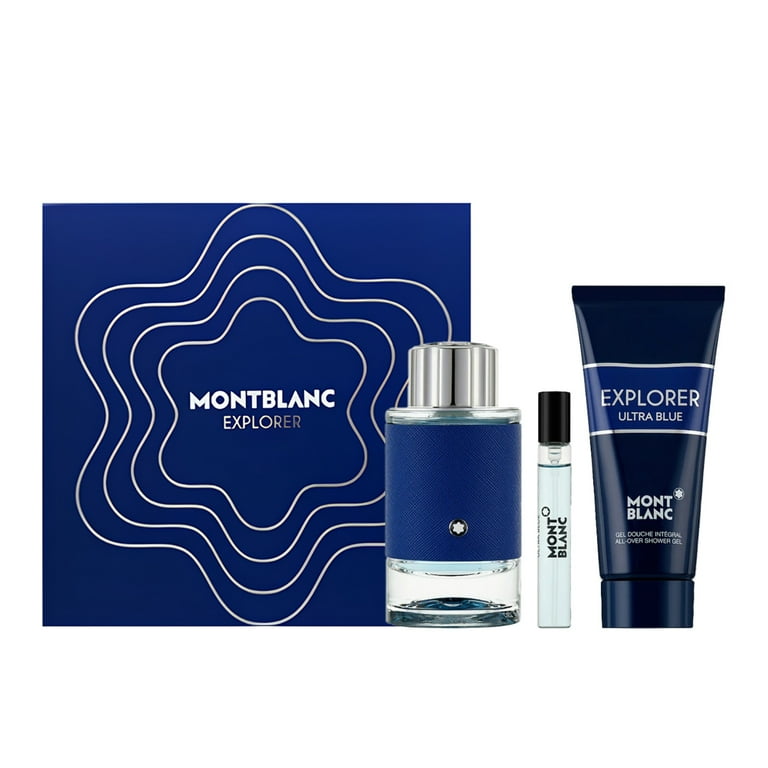 Mont Blanc Explorer Ultra Blue 3 Piece Gift Set - 3.3 Oz Eau De