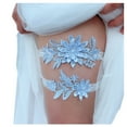 thumbnail image 4 of Liga sexy de encaje azul cielo para novias europeas y americanas, anillo elástico para el muslo, accesorios de boda, 4 of 4