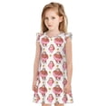 thumbnail image 1 of Fotbe Sloth with Donuts1 Vestido de Dormir para Niñas de 3 a 10 Años, Mangas Cortas, Estilo Princesa, Pijama Camisón con Mangas Voladas-Small, 1 of 6