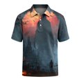 thumbnail image 4 of Mfakffe Halloween Men Polo Shirts Casual Short Sleeve Funny Halloween Graphic Golf Tshirts Summer Big and Tall Collared Tops Office Cotton Tees (Red, L), 4 of 5