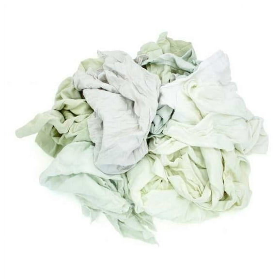 Reclaimed White Knit Cloth Rag 50 lb. Varies Sizes, White