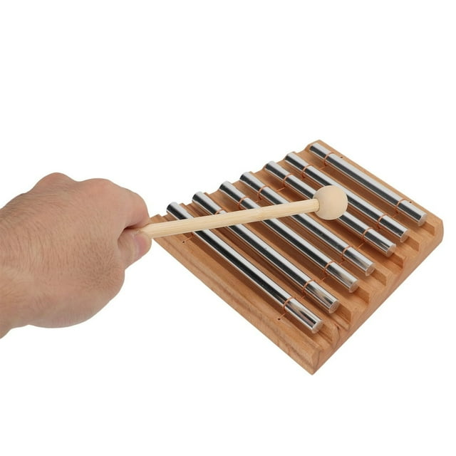 SUTENGDA 7 Tone Hand Chimes Wind Chimes Energy Chime with Mallet Percussion Instruments Reminder Meditation Chimes for Classroom Management Teaching Supplies