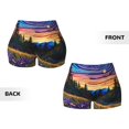 thumbnail image 6 of Athletic Shorts for Women, Galactic Night Over Meadow Seam Womens Shorts High Waisted Sport Running Workout Gym, 6 of 8
