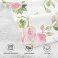 thumbnail image 4 of Dreamtimes Pink Rose Flower Floral Cotton Towels Set 2 Pcs Absorbent Hand Towel Face Towels Kitchen Towels Bath Towels for Bathroom Laundry Room Kitchen 16 x 28 Inches, 4 of 7