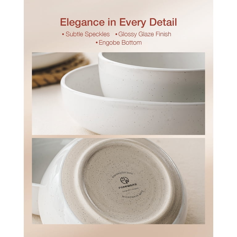 Free Shipping! Famiware 12-Piece Stoneware Dinnerware Set White