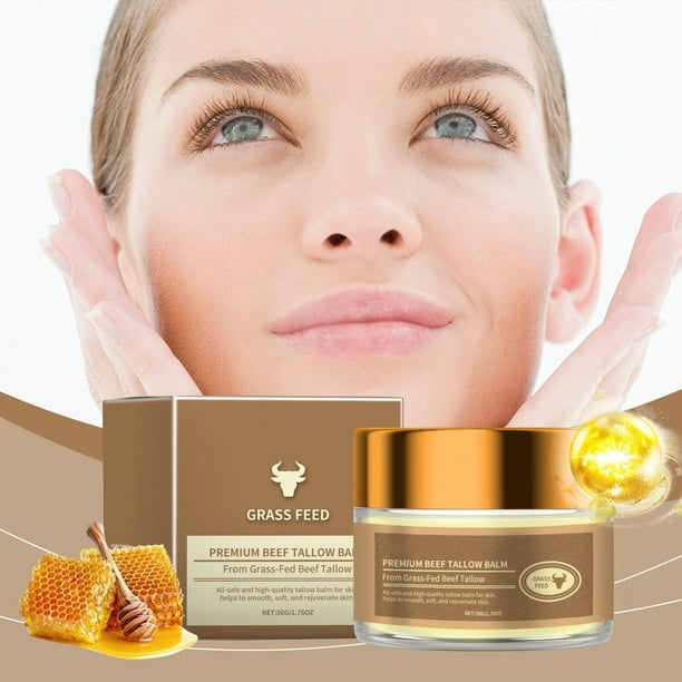 Pisexur Belleza Maquillaje Bálsamo de sebo de res alimentada con pasto con crema hidratante para una hidratación suave (50 g)para mujeres y hombres