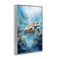 thumbnail image 3 of Stupell Industries Ocean Waves Turtle Undersea Gray Framed Giclee Art, design by LSR Design Studio, 24 x 16, 3 of 8