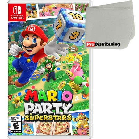 Mario Party Superstars - Nintendo Switch with Screen Cleaning Microfiber Cloth