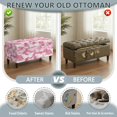 thumbnail image 6 of FOR U DESIGNS Pink Butterfly Print Ottoman Cover Washable Footstool Covers Thick Slipcover for Rectangle Ottoman, Washable Storage Furniture Protector for Dogs Pets, 6 of 7