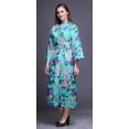 thumbnail image 2 of Bimba Mint Green Flower Leaves & Rose Bathrobes For Women Wrap Printed Bride Getting Ready Dress Robe For Girls S, 2 of 5