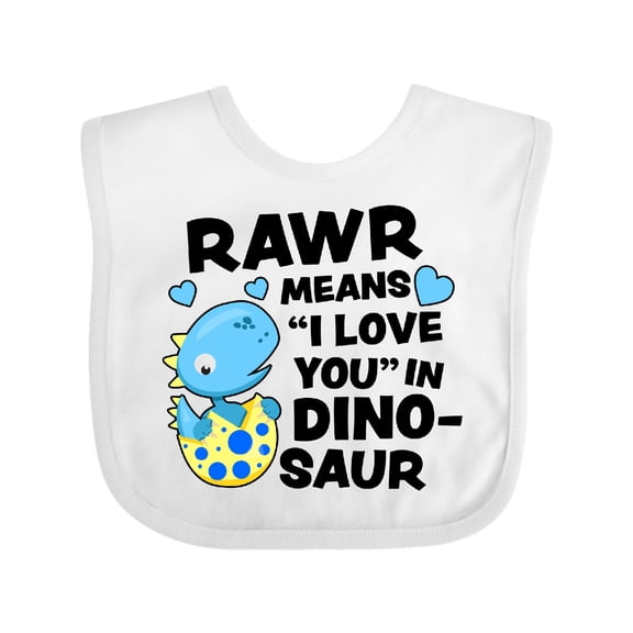 Inktastic Rawr Means I Love You in Dinosaur Valentine Boys or Girls Baby Bib