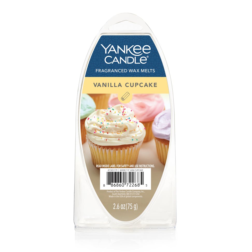 Yankee Candle Vanilla Cupcake Fragranced Wax Melts, 6 Wax Spheres per Package, Pack of 4 (24 Cubes Total)