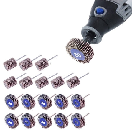 20 Pcs Flap Wheel Sander Set, 1/8" Shank 80 Grit Flap Wheels for Dremel Rotary Tools