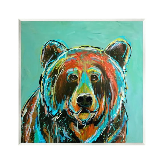 Stupell Industries Modern Bear Abstract Animals & Insects Painting Unframed Art Print Wall Art, 12 x 12