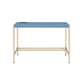 thumbnail image 2 of Miekor Furniture Navy Blue and Gold Writing Desk with USB Ports 07457, 2 of 6