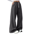 thumbnail image 5 of VV AVEORS Barrel Sweatpants Women Wide Leg Fleece Pants Baggy Sweat Pants High Waist Lounge Pants Active Joggers Workout Gym Dark Gray S, 5 of 9