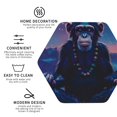 thumbnail image 4 of Gaeub Starry Sky Meditating Chimpanzees Print 6 Pcs Leather Coasters for Drinks ,Drink Coasters Sets,Drink Table Cup Coasters for Living Room Kitchen Coffee Decor,Hexagon, 4 of 7