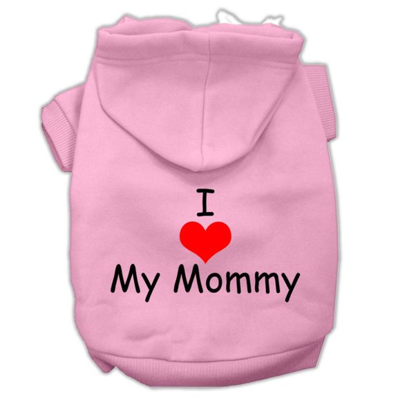 Pet, Dog Cat Hoodie Screen Printed, "I Love My Mommy"