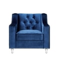 thumbnail image 5 of Posh Living Jackson Velvet  Modern Contemporary Button Tufted Lucite Acrylic Legs Club Chair - Navy, 5 of 8