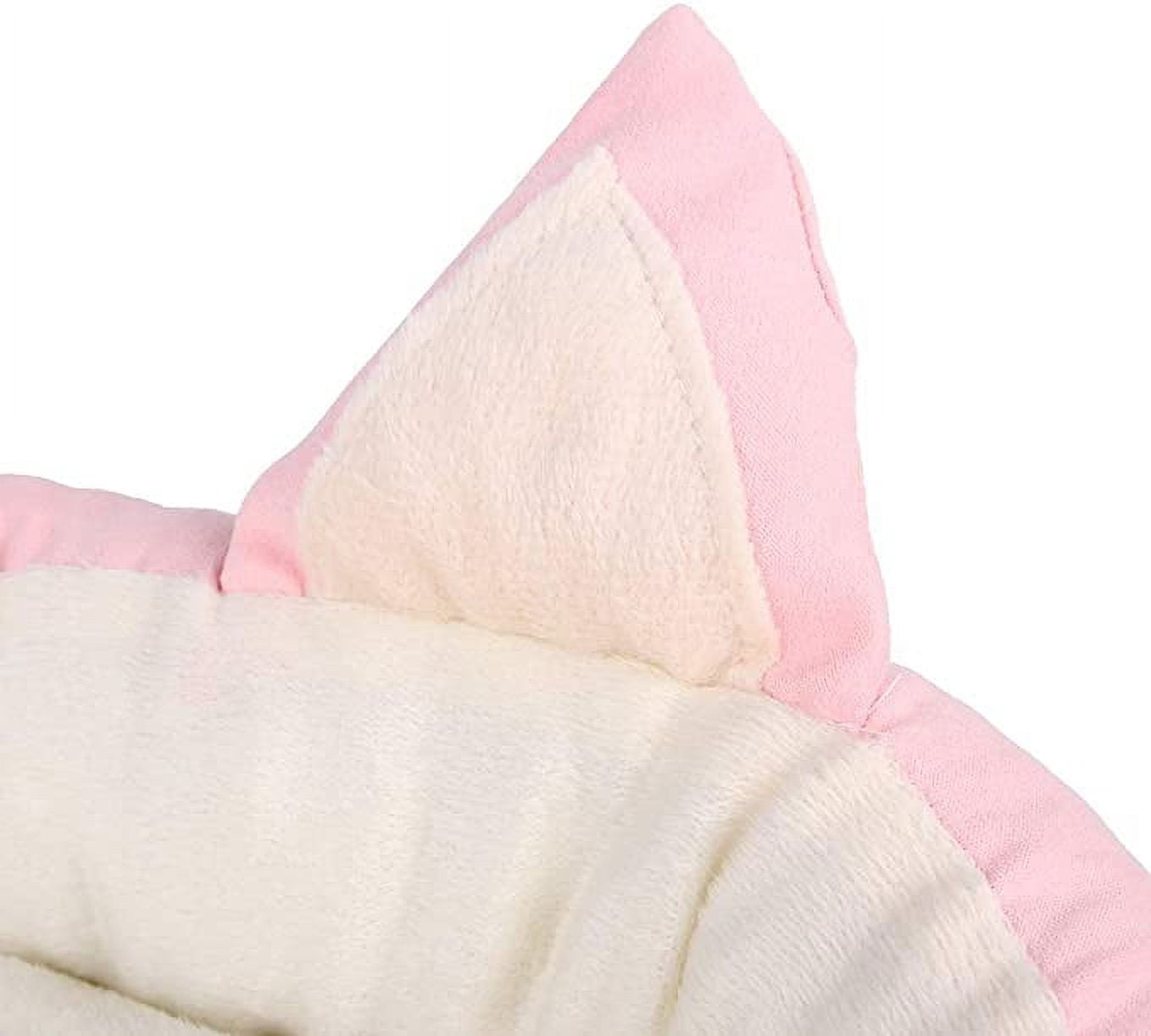 Pet Bed, Cat Round Washable Removable Cotton Warm Sleeping Bed Cushion for Cat Kitten (M, Pink)