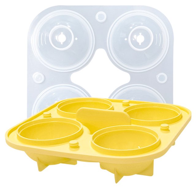 Máquina para hacer hockey sobre hielo, bandeja de hielo reutilizable, bandeja redonda de silicona para hockey sobre hielo de fácil liberación con tapa