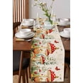 thumbnail image 4 of Red Mushroom Table Runner 72 Inches, Spring Floral Pastoral Butterfly Bed Runner Dresser Scarves Tabletop for Indoor Outdoor Parties/Ceremony/Banquet, 16" x 72", 4 of 8