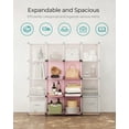 SONGMICS DIY 6 Cube Storage Organizer Cube Bookshelf Pink