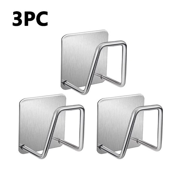 Soporte de esponjas de acero inoxidable para fregadero de cocina, estante de secado de drenaje, autoadhesivo, accesorios de colgadores para pared de cocina, organizador de almacenamiento