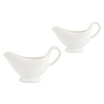 FUEENIRVA Gravy Boats Ceramic White 2Pcs for Holding Sauce