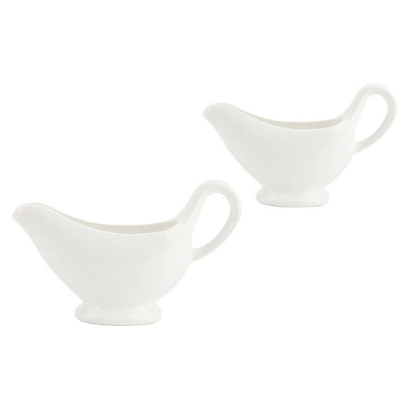 FUEENIRVA Gravy Boats Ceramic White 2Pcs for Holding Sauce