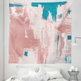 thumbnail image 1 of Watercolor Tapestry, Abstract Modern Look Grungy Shapes and Stains Rough Paint Style, Fabric Wall Hanging Decor for Bedroom Living Room Dorm, 5 Sizes, Blush and Dark Turquoise, by Ambesonne, 1 of 1