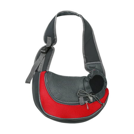 Vikakiooze Small Pet Dog Cat Sling Carrier  Breathable Mesh Travelling Pet Hands-Free Sling Bag Adjustabled Padded Strap Front Pouch Single Shoulder Bag For Dogs Cats