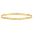 thumbnail image 2 of 4mm Gold Plated Diamond-Cut Pattern Bangle Bracelet, Circumference: 8.25" (Large), 2 of 7