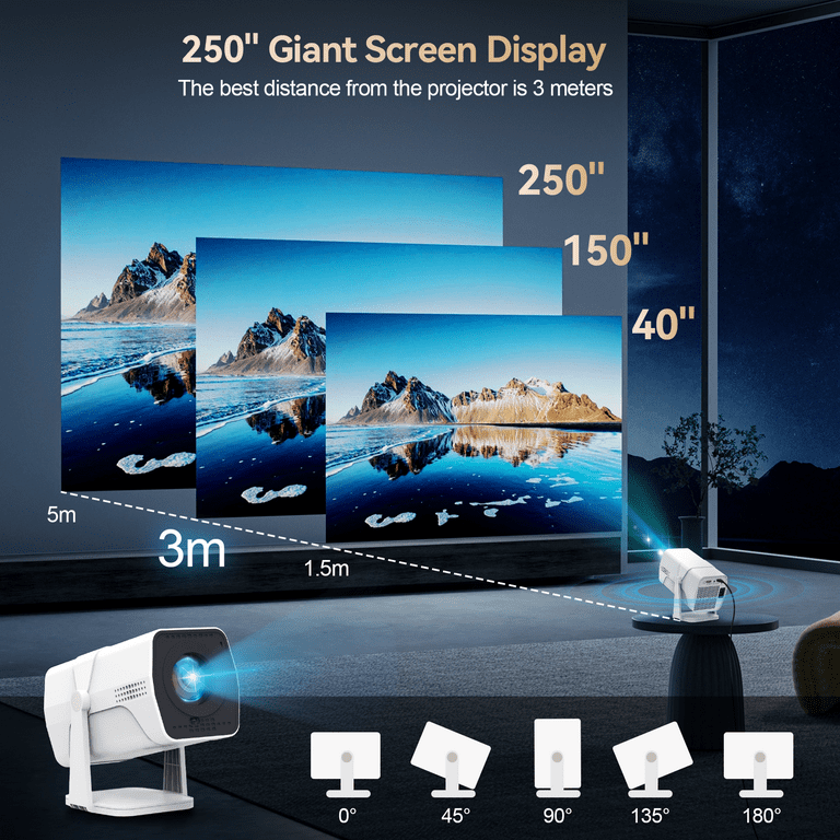 DR.J Professional 4K Native 1080P Projector with 5G WiFi, 300