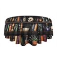 thumbnail image 5 of Black Halloween Skull Book Pattern Round Tablecloth 60"x60",Wrinkle Wipeable Table Cloth for Kitchen Dining Room Picnic Patio Party, 5 of 6