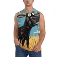 thumbnail image 1 of Balery Whimsical Cartoon Cow Camisetas sin mangas para hombre, absorbe la humedad y protege contra el mal olor.-Small, 1 of 7