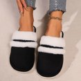 thumbnail image 6 of Xfvqtps Fuzzy Slippers for Womens Fluffy Slippers Large Size Suede Plush Edge Memory Foam Thick Bottom Non Slip Indoor House Warm Winter Cozy Slippers Black, 6 of 8