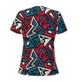 thumbnail image 4 of Naloa Geometric Elements Print T-Shirts Short Sleeve V Neck Tees for Women Fashion Tops Trendy Lightweight Soft Casual Summer Outfits Clothes, 4 of 5