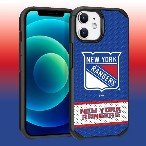 Apple iPhone iPhone 12 Pro (6.1) -NHL Licensed New York Rangers Team Logo on Jersey Textured Dual Layer Case