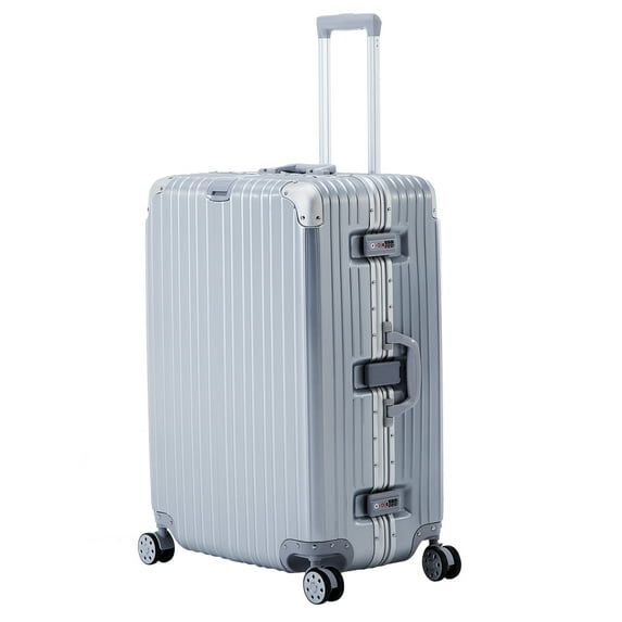 Luggage set Uenjoy AL frame design hard shell 1pc 24'4 wheels/light weight/TSA Lock SILVER