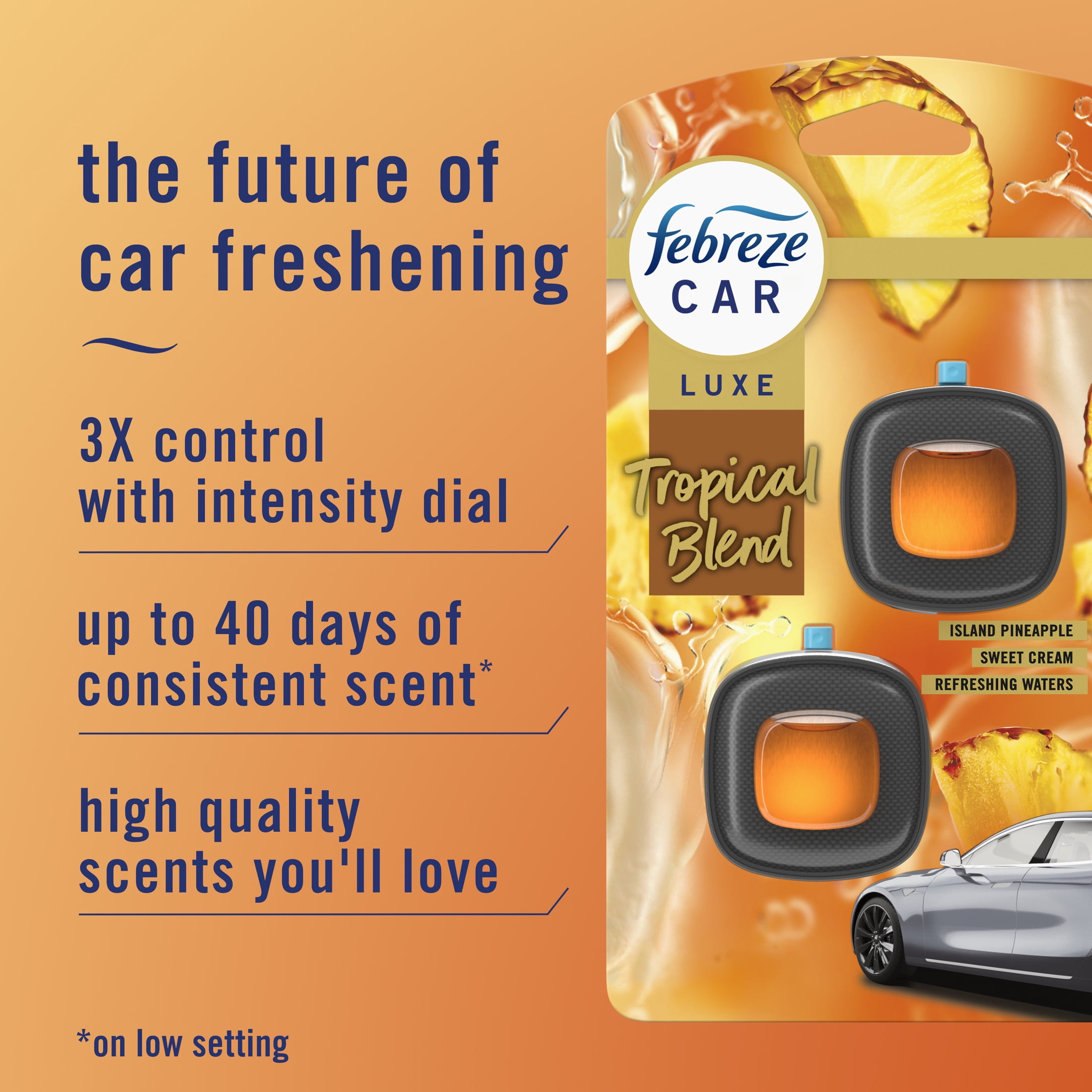 (8 pack) Febreze Car Air Freshener, Odor-Fighting Automotive Vent Clip, Tropical Blend Scent, 2 Count