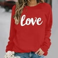 thumbnail image 4 of Xdegoge Oversized Sweatshirt for Women Valentine's Day Heart Printed Long Sleeve Crew Neck Casual Hoodless Sweatshirt Fashion Dressy Tops Holiday Shirts, 4 of 5