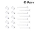 thumbnail image 3 of 100 Pcs Clear Earring Plastic Earring Backs Earrings Blank Stud Tiny Head Findings DIY Supplies, 3 of 3