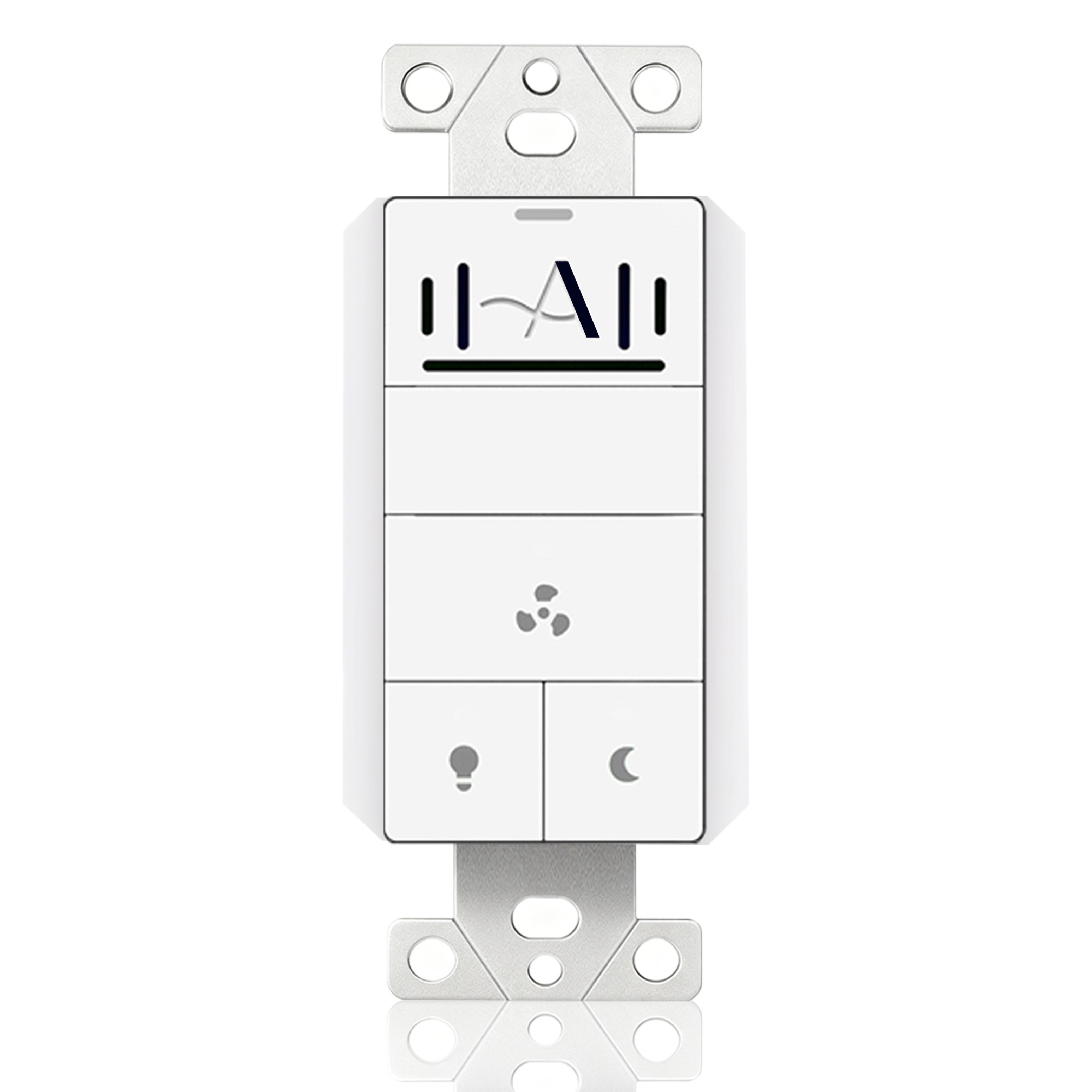 Akicon Humidity Sensor Light Switch with Night Light Radar Sensor Plate,Timer Switch for Bathroom Exhaust Fan, UL Listed, White