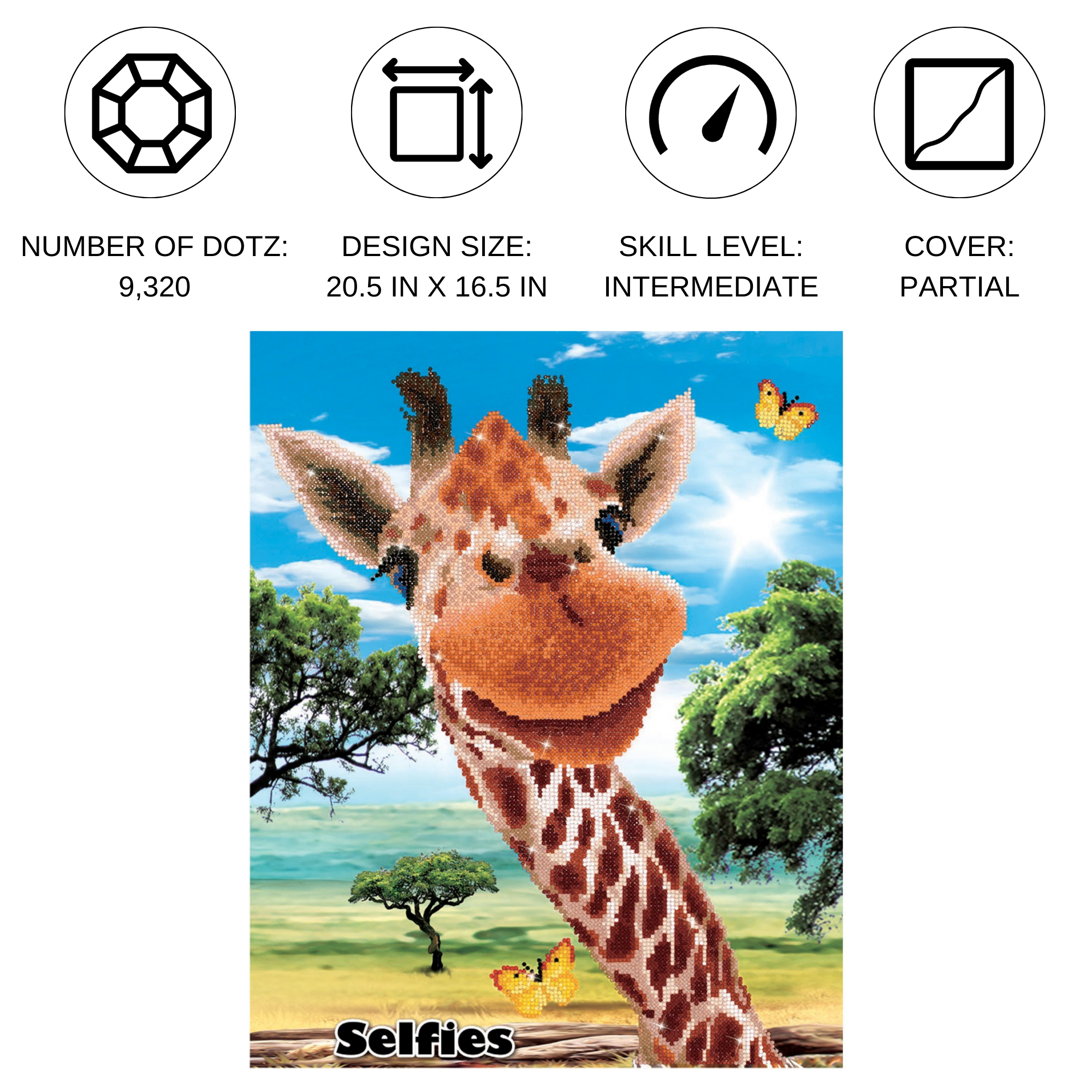 Diamond Dotz Hey There! Diamond Painting Kits for Adults - Diamond Art Kits a Relaxing Creative Craft Kit with Dotz Gems 20.5x16.5