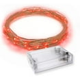 thumbnail image 1 of UTAH-Rtgs Micro LED 20 Lumières Rouges Super Lumineuses à Piles sur Fil de 7,5 Pieds Couleur Argent Ultra Fin [Nouvelle VERSION] + Garantie de Satisfaction 100 % des Produits, 1 of 4